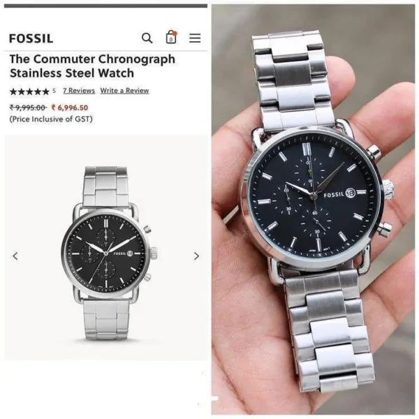 Fossil FS 5400 Black Dial First Copy Watch (2) Fossil FS 5400 Black Dial First Copy Watch