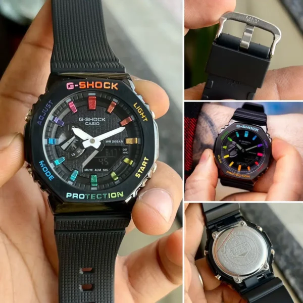 G-Shock CasiOak Black Steel Rainbow First Copy Watch (1) G-Shock CasiOak Black Steel Rainbow First Copy Watch