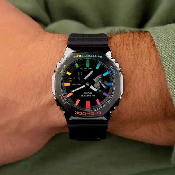 G-Shock CasiOak Black Steel Rainbow First Copy Watch (4) G-Shock CasiOak Black Steel Rainbow First Copy Watch