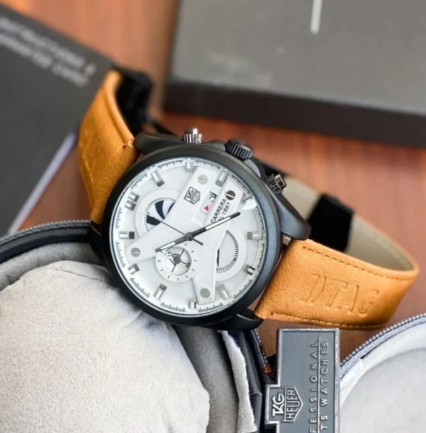 Tag Heuer CR7 Brown Strap First Copy Watch (1) Tag Heuer CR7 Brown Strap First Copy Watch