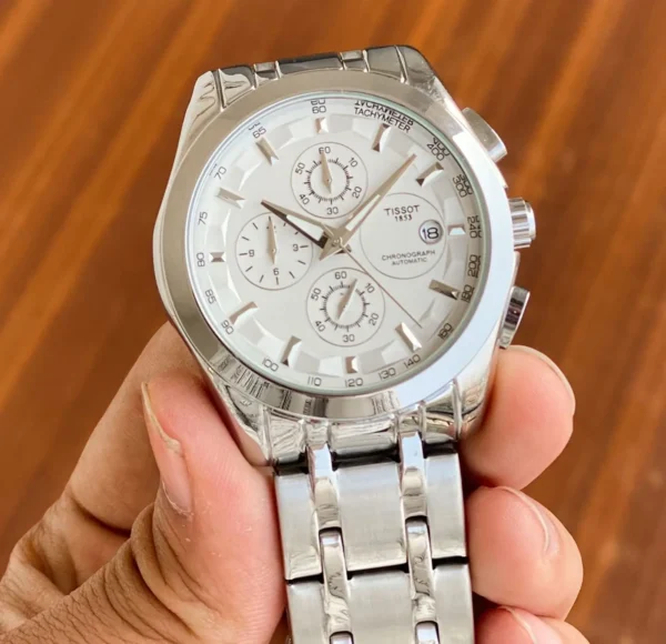Tissot 1853 Silver & White First Copy Watch (1) Tissot 1853 Silver & White First Copy Watch
