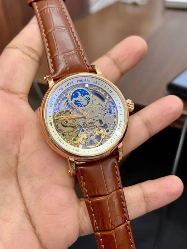 Patek Philippe Automatic Leather First Copy Watch | Replica Watch Patek Philippe Automatic Leather First Copy Watch | Replica Watch