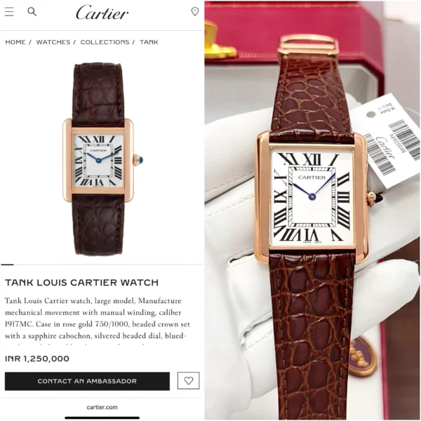 Cartier Tank Louis First Copy Watch India Buy in Delhi