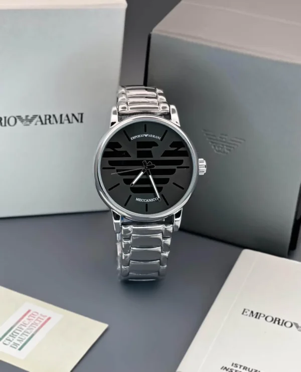 Emporio Armani Meccanico Silver First Copy Watch (1) Emporio Armani Meccanico Silver First Copy Watch