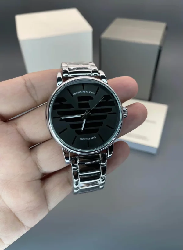 Emporio Armani Meccanico Silver First Copy Watch (2) Emporio Armani Meccanico Silver First Copy Watch