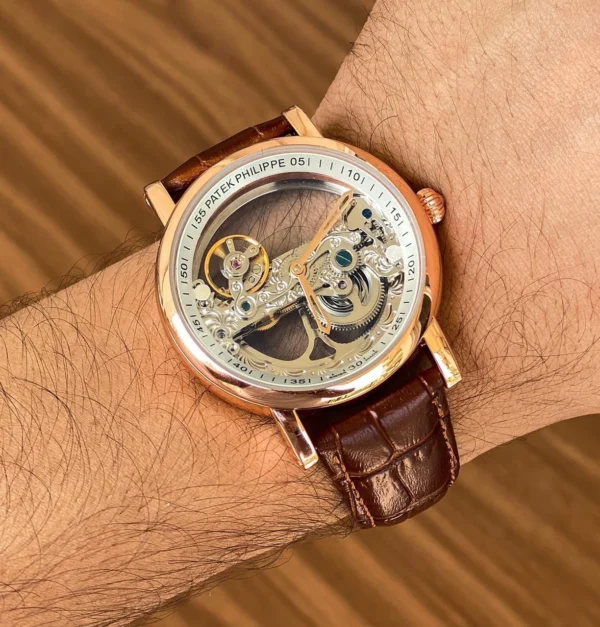 Patek Philippe Leather First Copy Watch (2) Patek Philippe Leather First Copy Watch