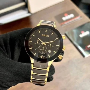 Rado Centrix Chronograph First Copy Watch Black Gold
