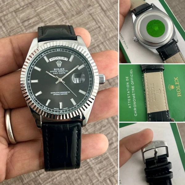 Rolex Day-Date Croco Black First Copy
