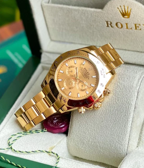 Rolex Daytona Full Gold First Copy Watch (1) Rolex Daytona Full Gold First Copy Watch