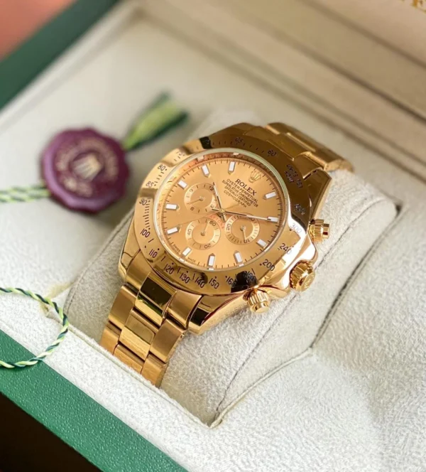 Rolex Daytona Full Gold First Copy Watch (2) Rolex Daytona Full Gold First Copy Watch