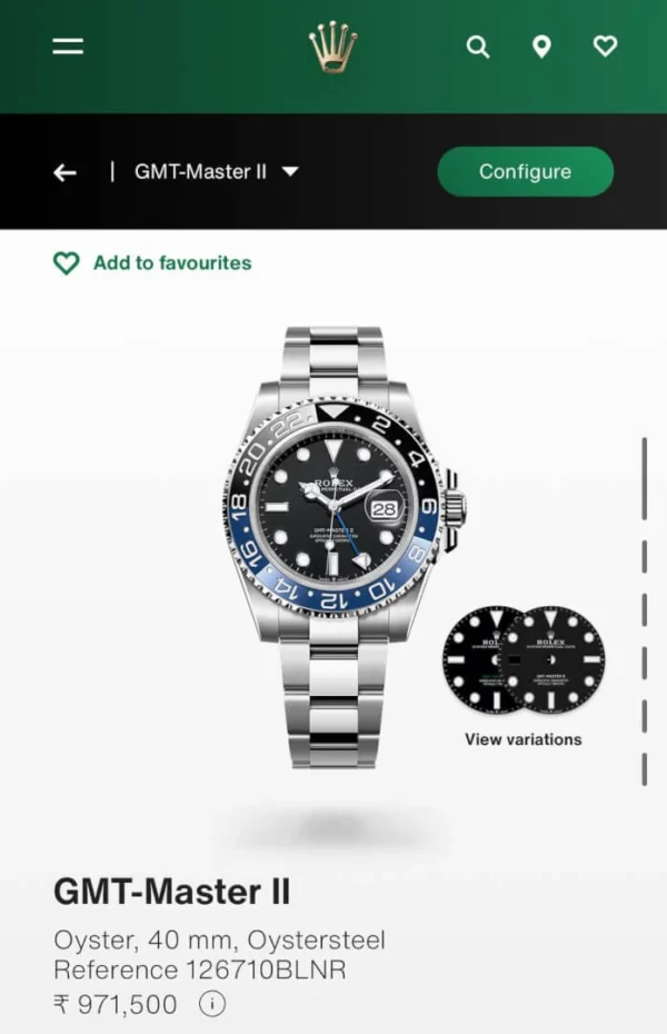 Rolex GMT Master 2 Batman First Copy Watch for Men