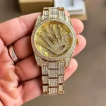 Rolex Logo Rotating Gold First Copy Watch
