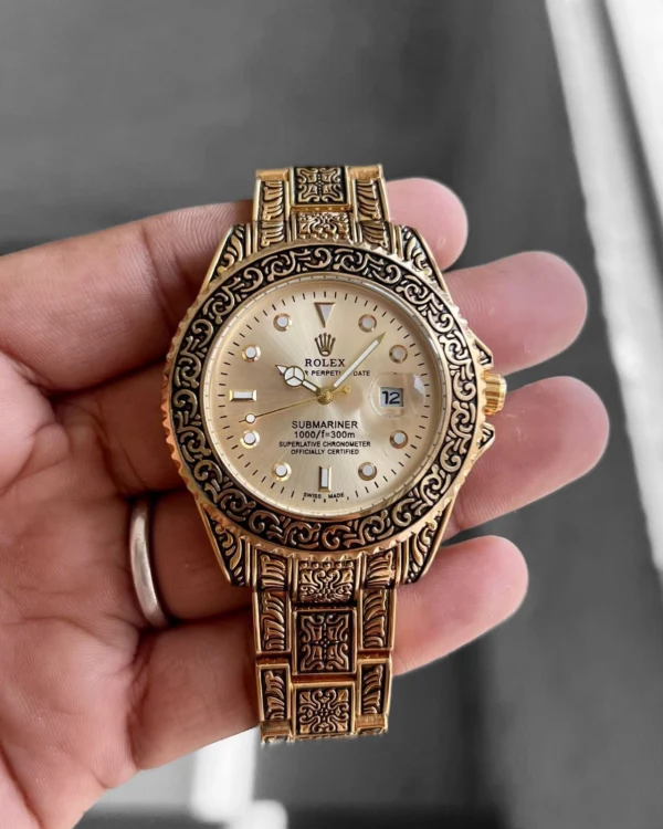 Hand Engraved Rolex Rajwadi Watch