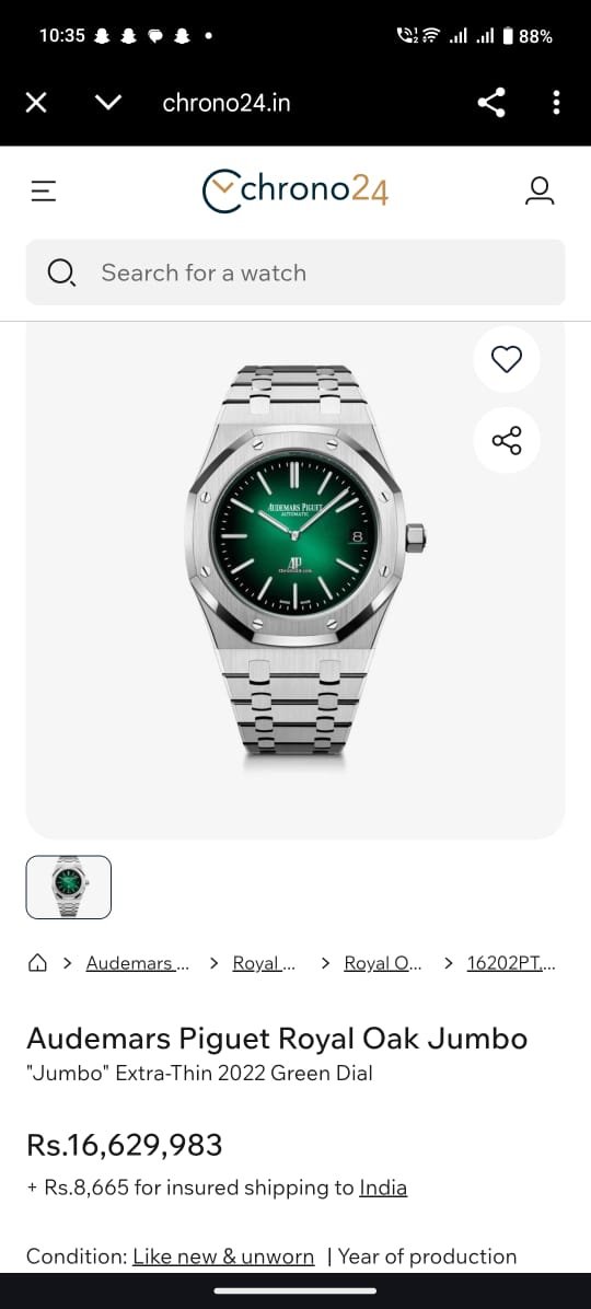 Audemars Piguet Royal Oak First Copy Watch for Men at Zest Shop India