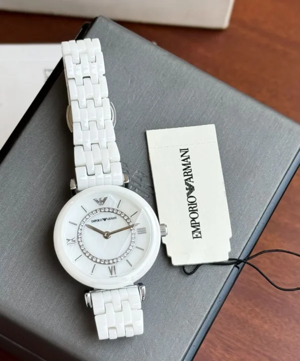 Emporio Armani White Ceramic First Copy Watch Women's Replica on Zest Shop (1) Emporio Armani White Ceramic First Copy Watch Women's Replica on Zest Shop