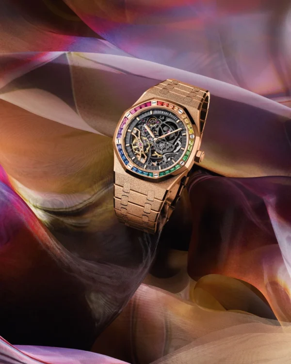 Luxury Reinvented Royal Oak Frosted Gold Rainbow Edition