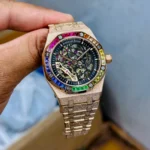 Luxury Reinvented Royal Oak Frosted Gold Rainbow Edition