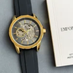 Armani Exchange Black Styling Rubber Strap First Copy Watch Premium Replica