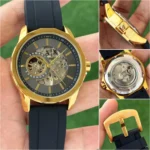 Armani Exchange Black Styling Rubber Strap First Copy Watch Premium Replica