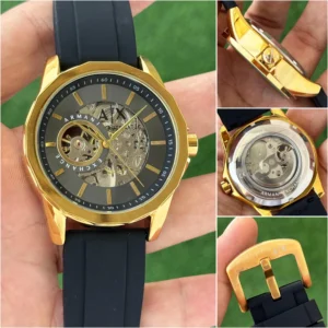 Armani Exchange Black Styling Rubber Strap First Copy Watch Premium Replica