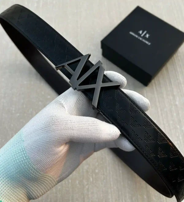 Armani Exchange Reversible Buckle Black Premium Belt Compact Edition 7AA First Copy