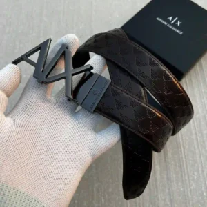 Armani Exchange Reversible Buckle Black Premium Belt Compact Edition 7AA First Copy