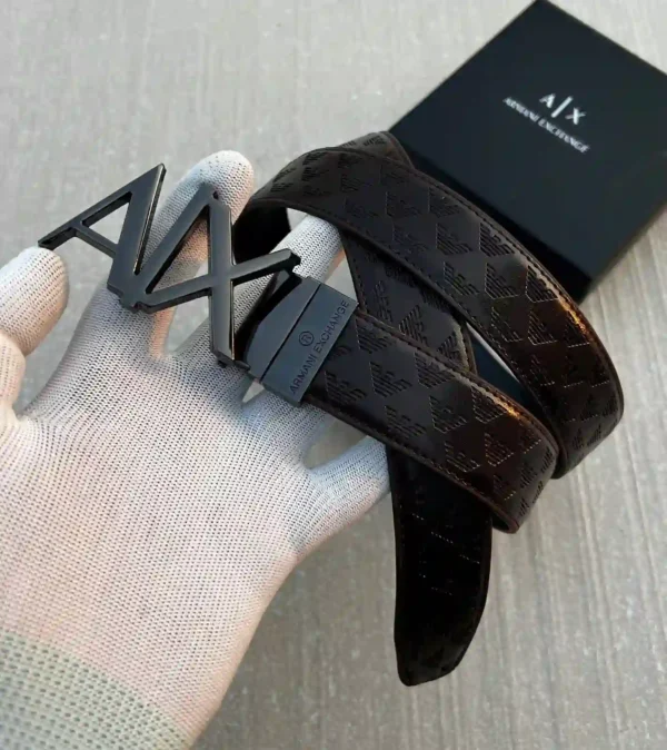 Armani Exchange Reversible Buckle Black Premium Belt Compact Edition 7AA First Copy