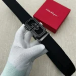 Salvatore Ferragamo S-Buckle Black Premium Belt Compact Edition 7AA First Copy