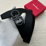 Salvatore Ferragamo Gancini Buckle Black Premium Belt Compact Edition 7AA First Copy