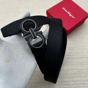 Salvatore Ferragamo Gancini Buckle Black Premium Belt Compact Edition 7AA First Copy