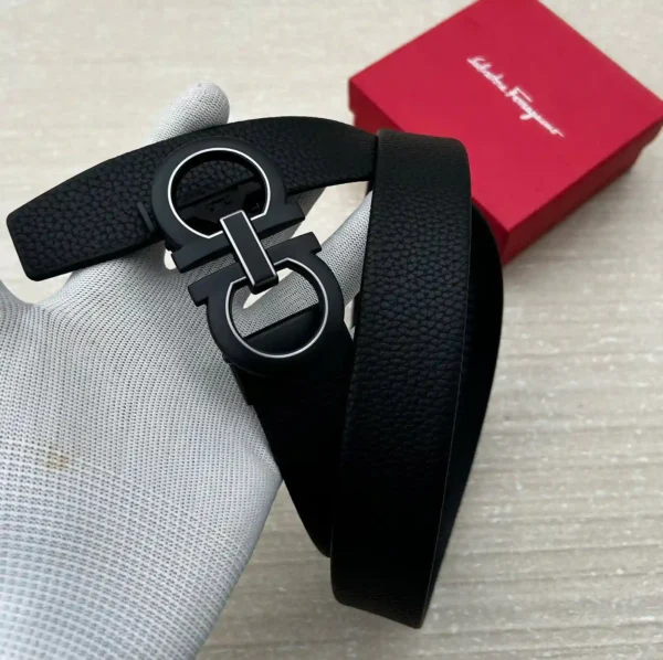 Salvatore Ferragamo Gancini Buckle Black Premium Belt Compact Edition 7AA First Copy