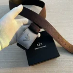 Armani Exchange Reversible Buckle Black & Brown Premium Belt Compact Edition 7AA First Copy