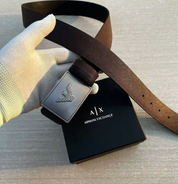 Armani Exchange Reversible Buckle Black & Brown Premium Belt Compact Edition 7AA First Copy