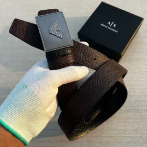 Armani Exchange Reversible Buckle Black & Brown Premium Belt Compact Edition 7AA First Copy