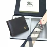 Burberry Wallet & Reversible Check Belt Combo Premium Gift Set 7AA First Copy