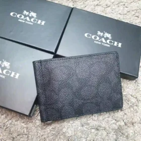 Coach Black Premium Wallet Compact Edition 7AA First Copy