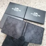 Coach Black Premium Wallet Compact Edition 7AA First Copy