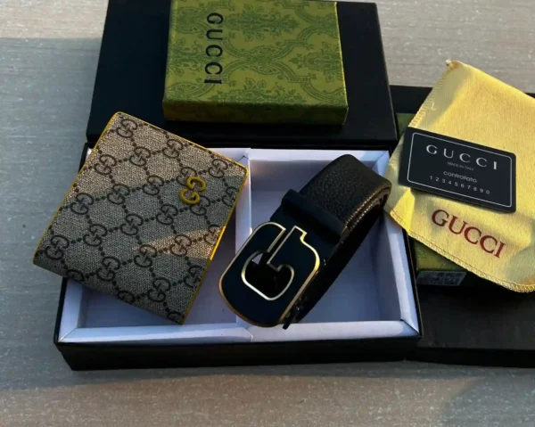 Gucci Wallet & Belt Combo Premium Gift Set 7AA First Copy