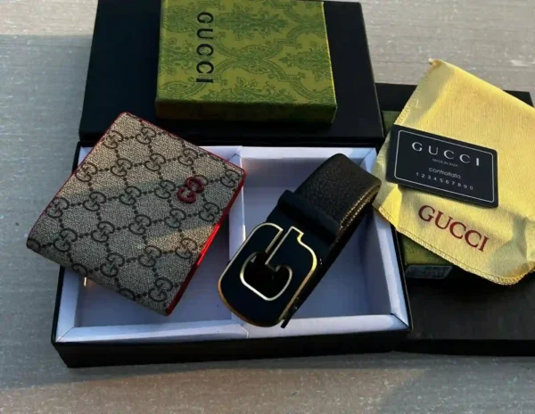 Gucci Wallet & Belt Combo Premium Gift Set 7AA First Copy