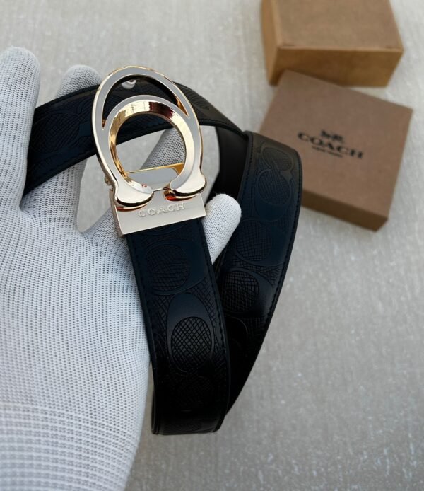 Coach Signature Buckle Black Belt Premium Edition 7AA First Copy