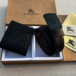 Burberry Black Belt & Wallet Combo Premium Gift Set