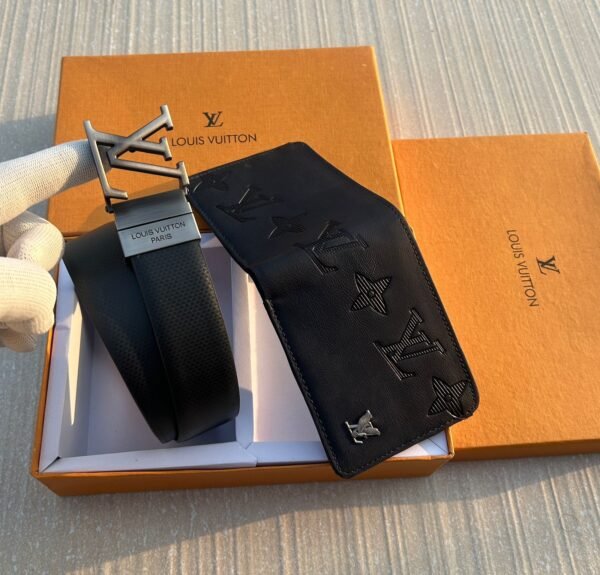 LV Wallet & Reversible Belt Combo Premium Gift Set 7AA First Copy