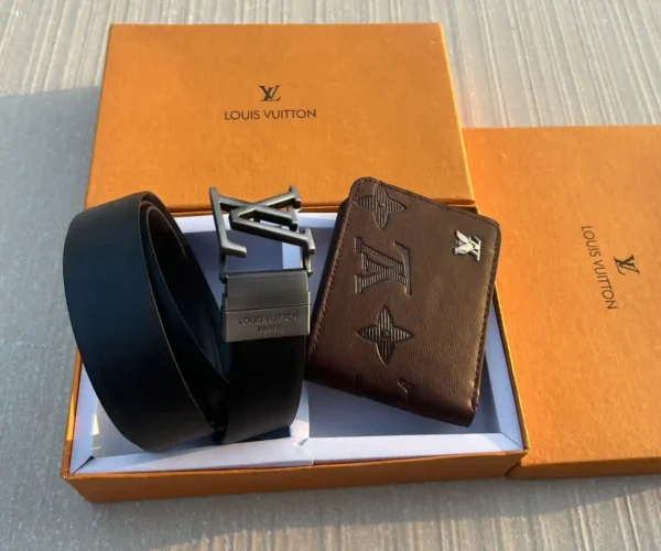 LV Wallet & Reversible Belt Combo Premium Gift Set 7AA First Copy