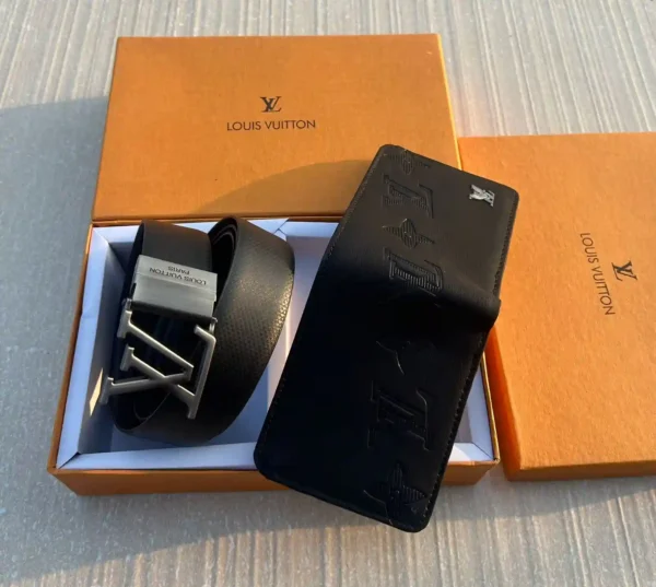LV Wallet & Reversible Belt Combo Premium Gift Set 7AA First Copy